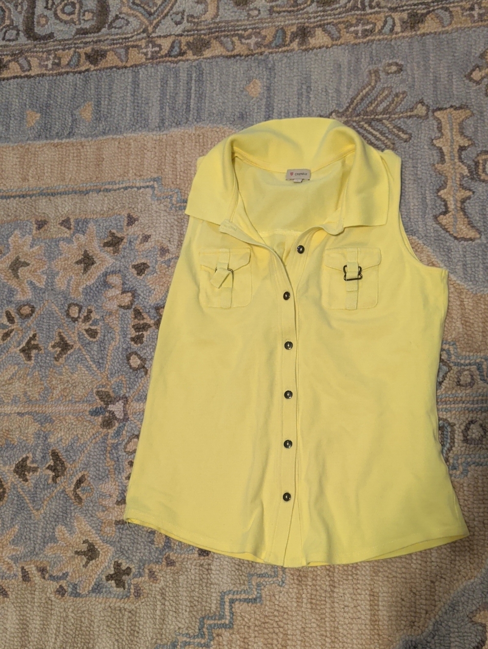 Daniel Cremieux Sleeveless Button-Front Shirt in Yellow